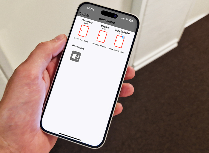 Doeraabning og postkasseaabning i multiapp - Adgangskontrol