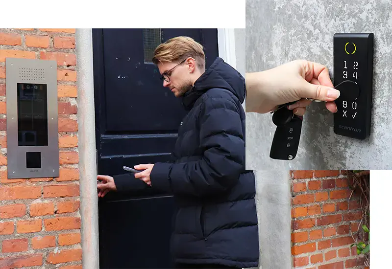 Åben døren med en adgangsbrik eller via en app